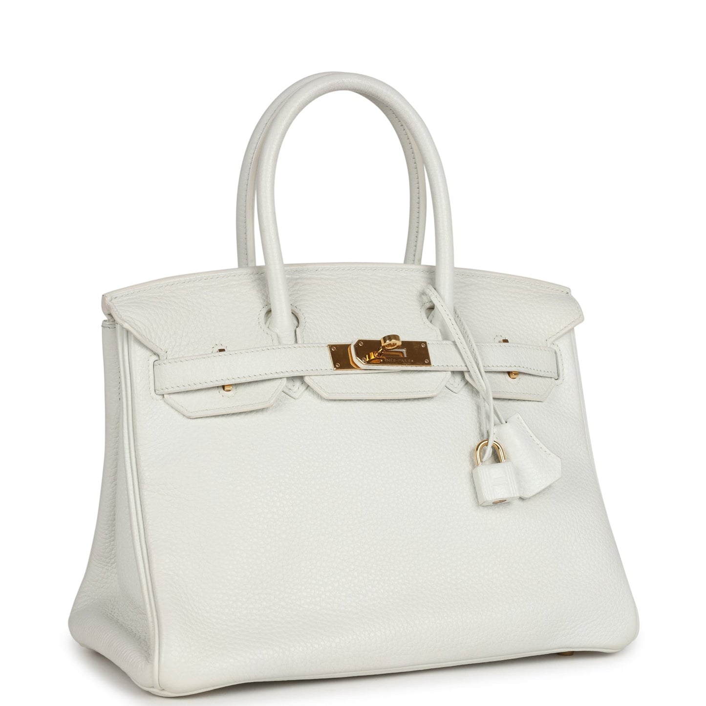 Hermes Birkin 30 White Clemence Gold Hardware