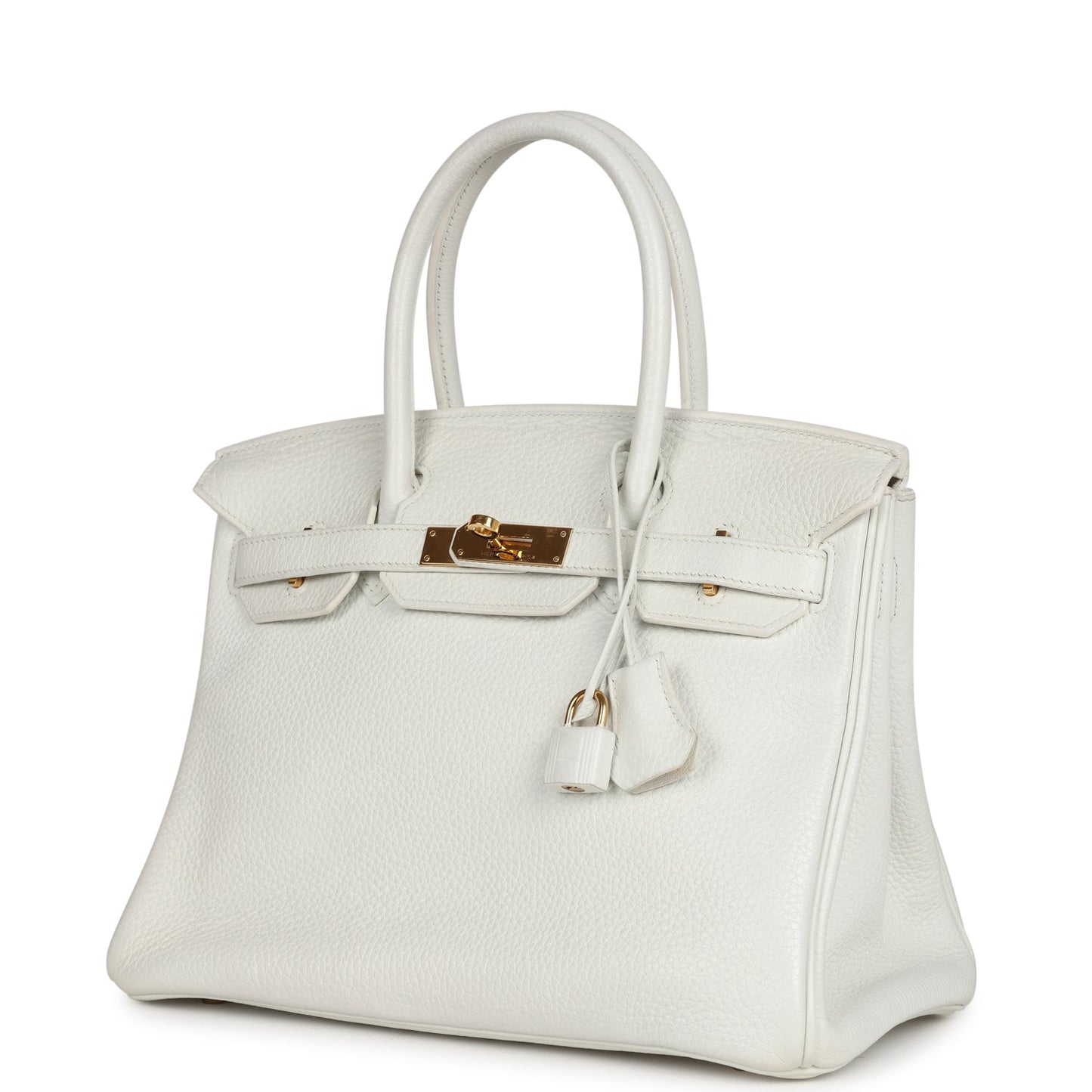 Hermes Birkin 30 White Clemence Gold Hardware