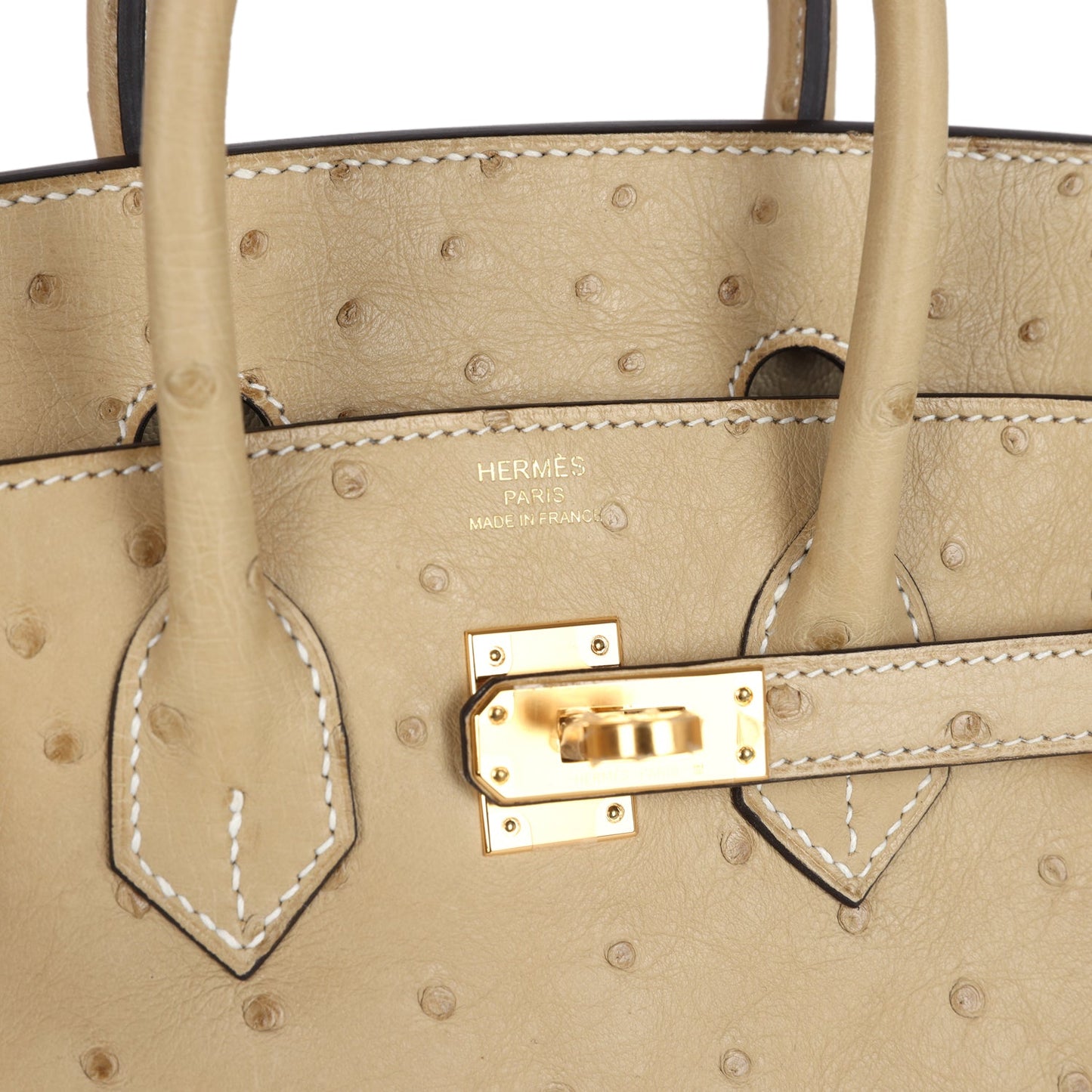 Hermes Birkin 25 Trench Ostrich Gold Hardware