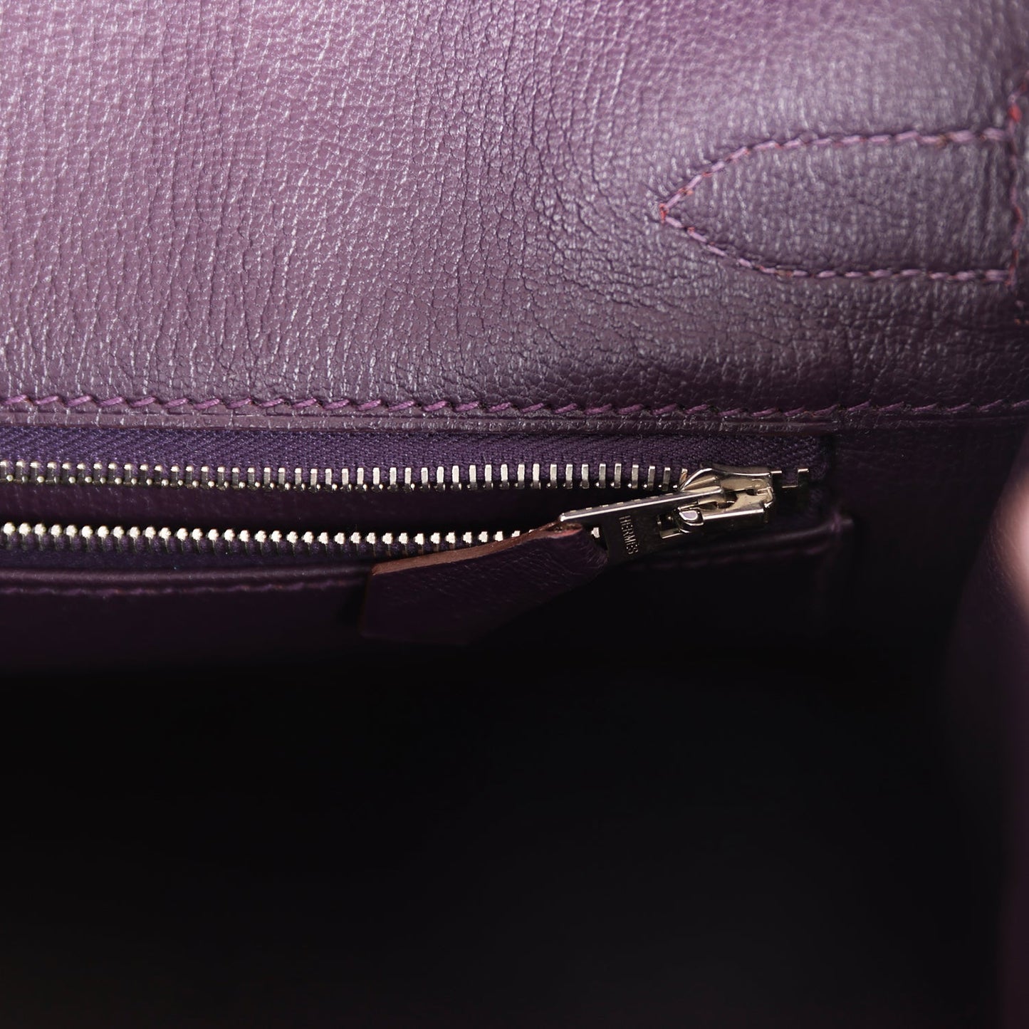 Hermes Special Order (HSS) Birkin 30 Tri-color Raisin, Ultraviolet and Rose Shocking Chevre Palladium Hardware