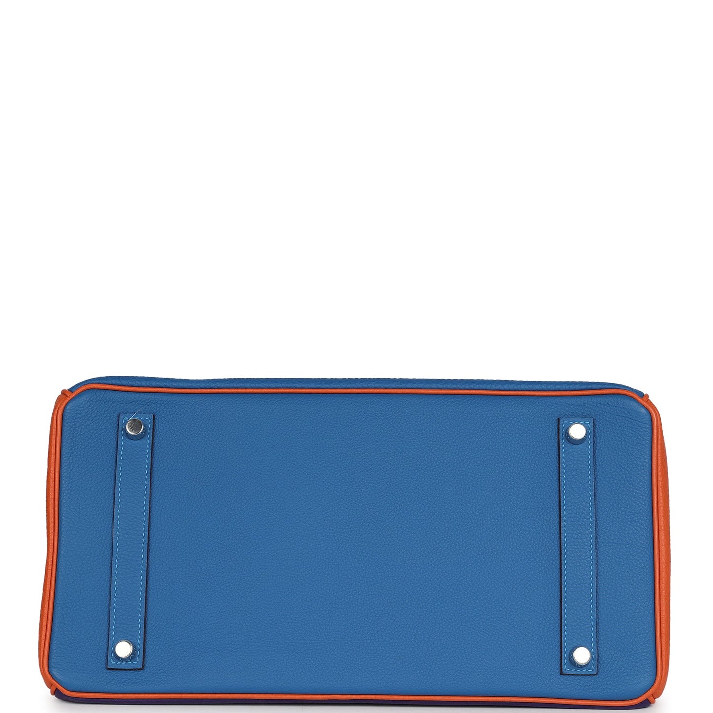 Hermes Special Order (HSS) Birkin 35 Tricolor Bleu Hydra, Ultraviolet and Orange Togo Palladium Hardware