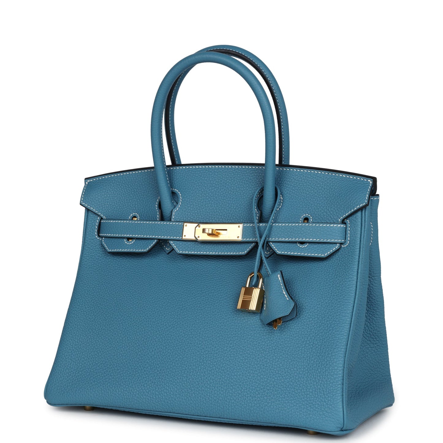 Hermes Birkin 30 Blue Jean Togo Gold Hardware