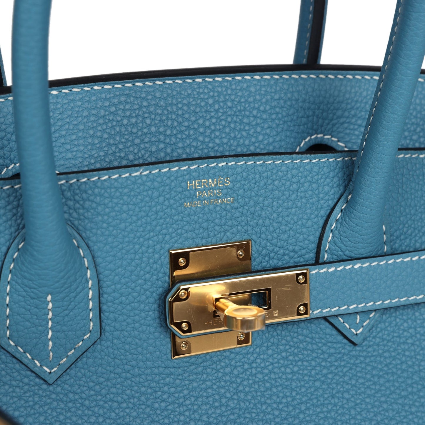 Hermes Birkin 30 Blue Jean Togo Gold Hardware