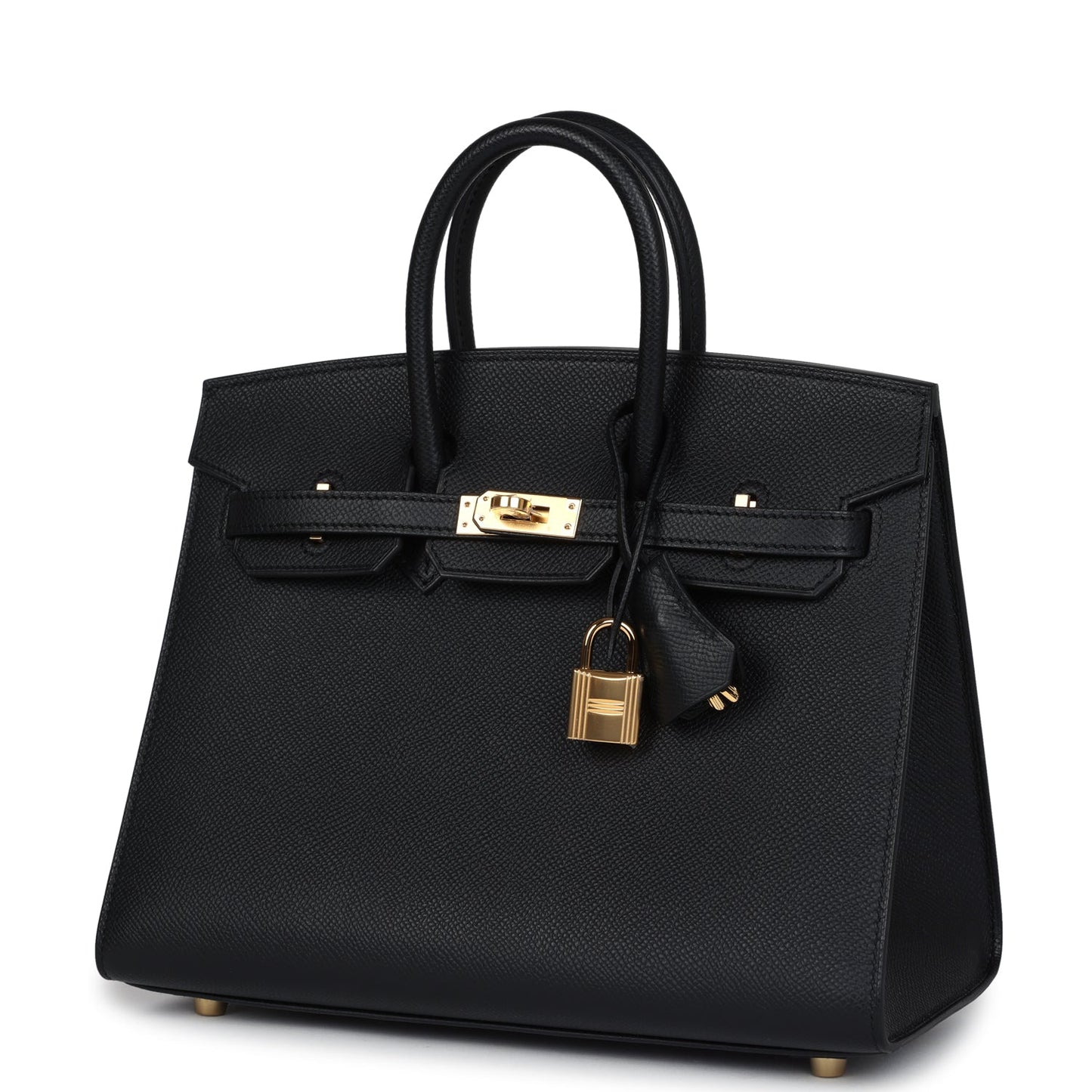 Hermes Birkin Sellier 25 Black Epsom Gold Hardware