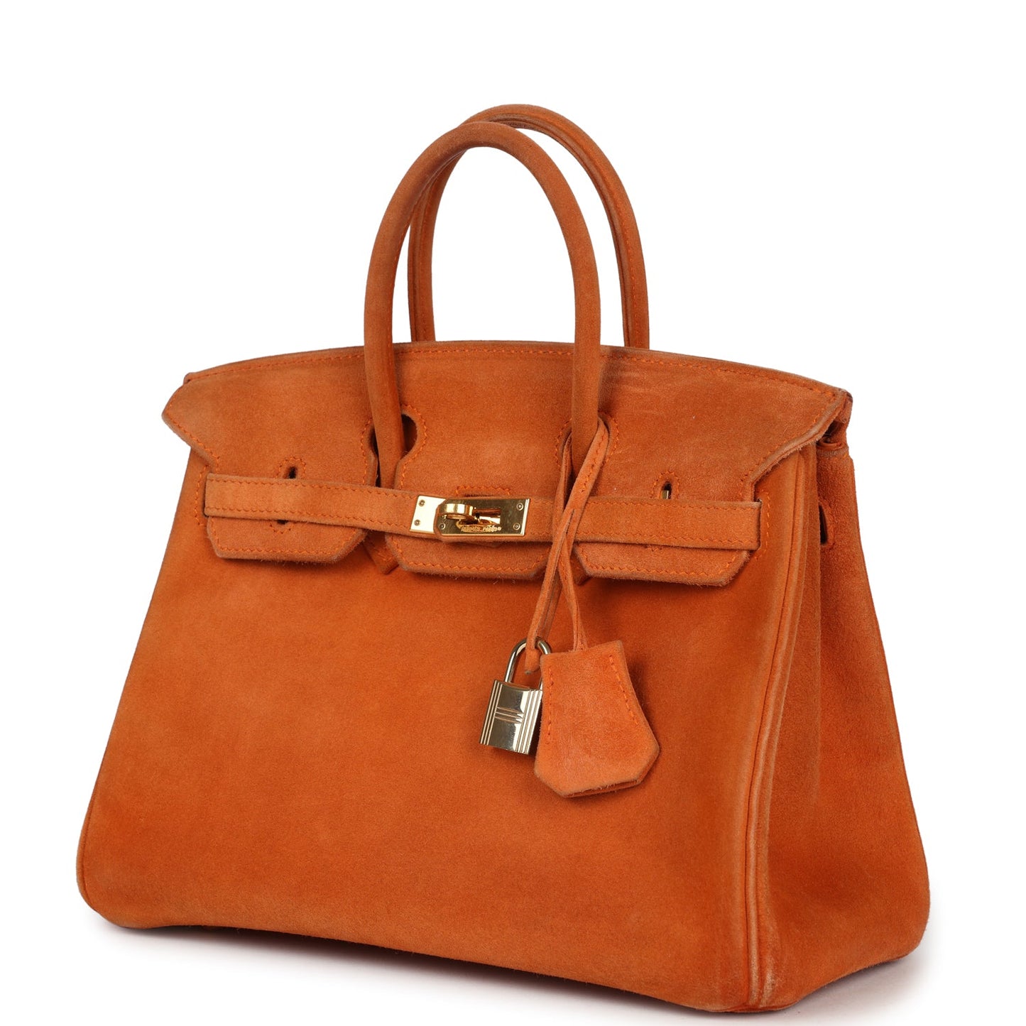 Vintage Hermes Birkin 25 Orange Doblis Gold Hardware