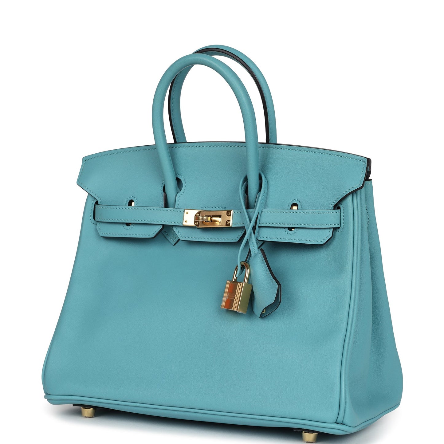 Hermes Birkin 25 Bleu Saint Cyr Swift Gold Hardware