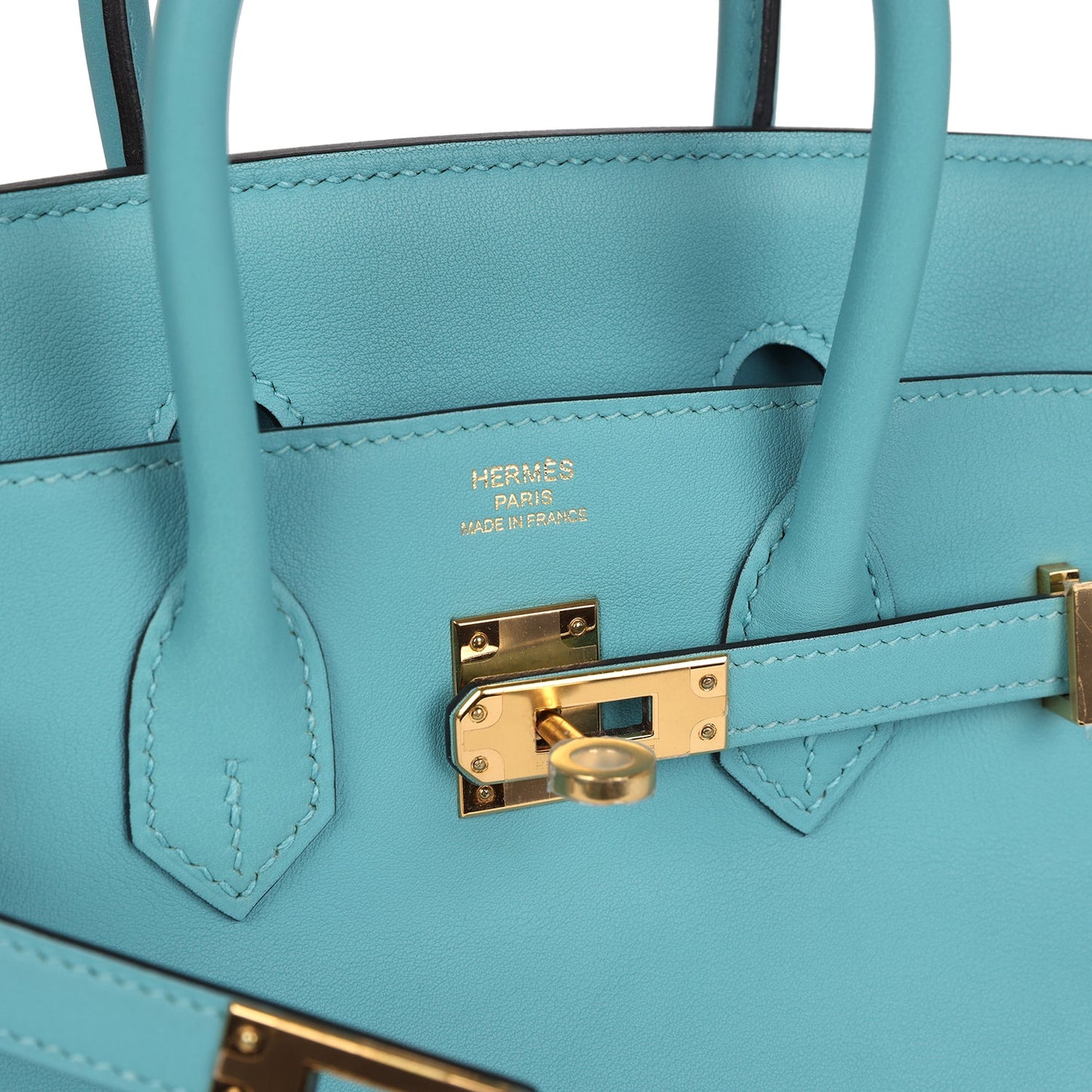 Hermes Birkin 25 Bleu Saint Cyr Swift Gold Hardware