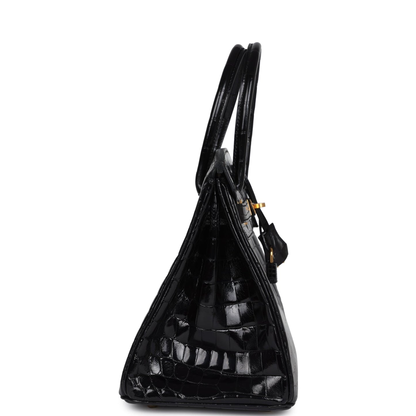 Hermes Birkin 30 Black Shiny Crocodile Niloticus Gold Hardware