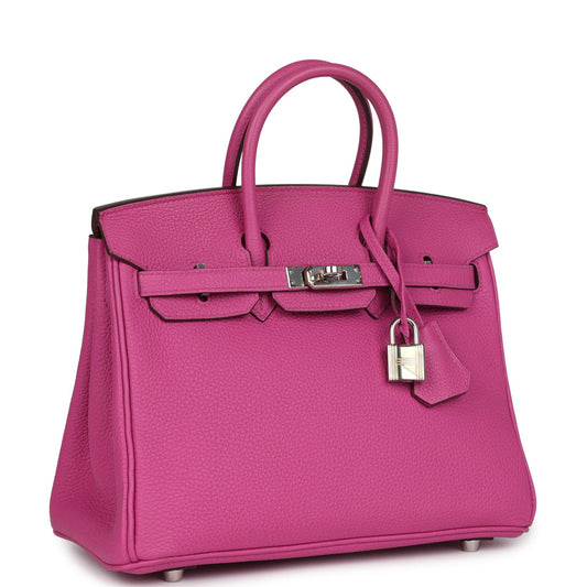 Hermes Birkin 25 Rose Pourpre Togo Palladium Hardware