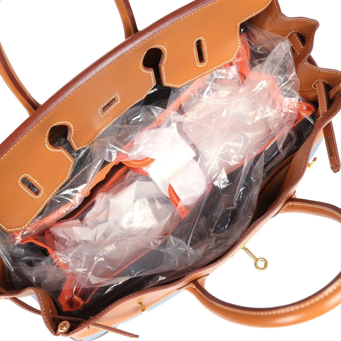 Vintage Hermes Birkin 35 Blue Denim and Gold Gulliver Gold Hardware