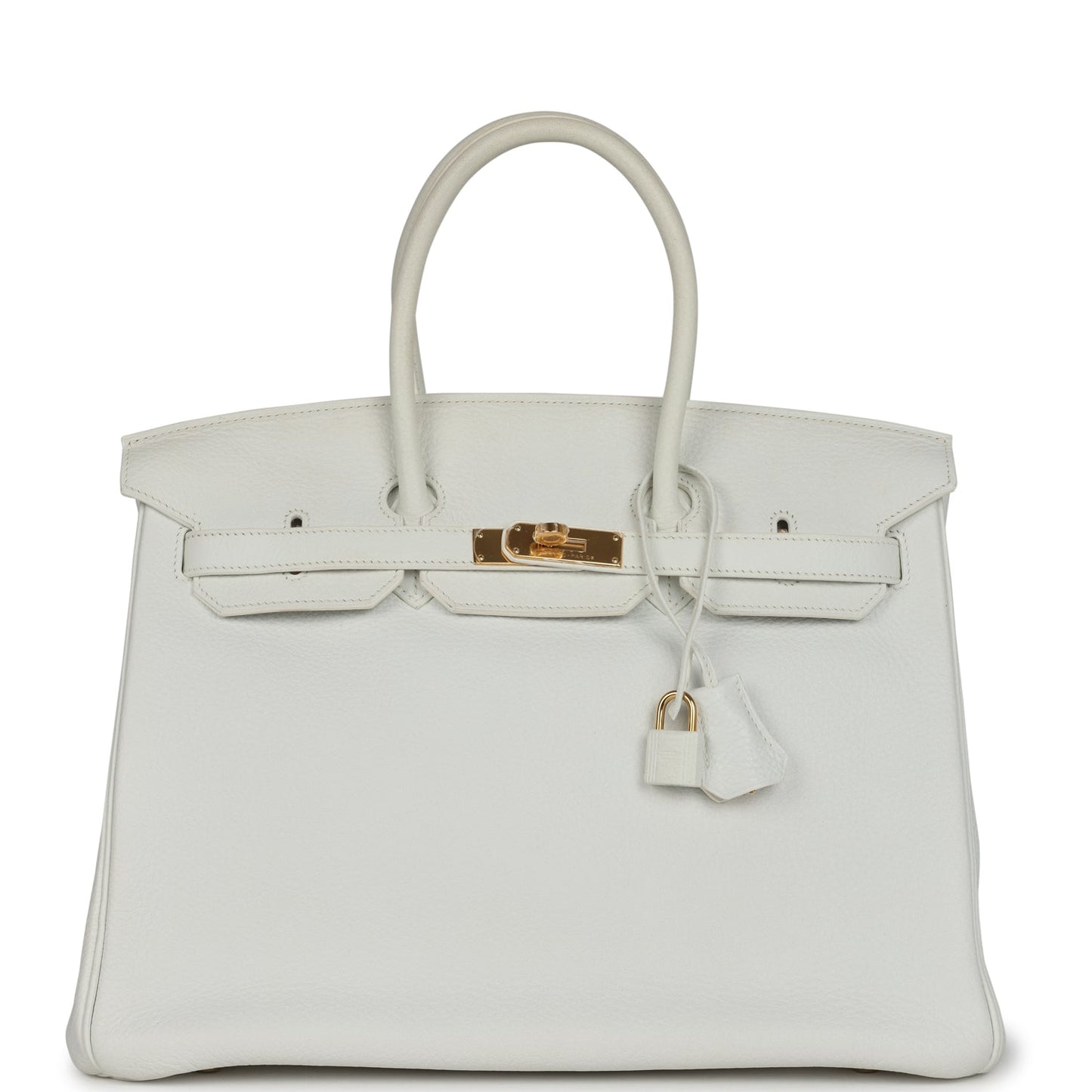 Hermes Birkin 35 White Clemence Gold Hardware