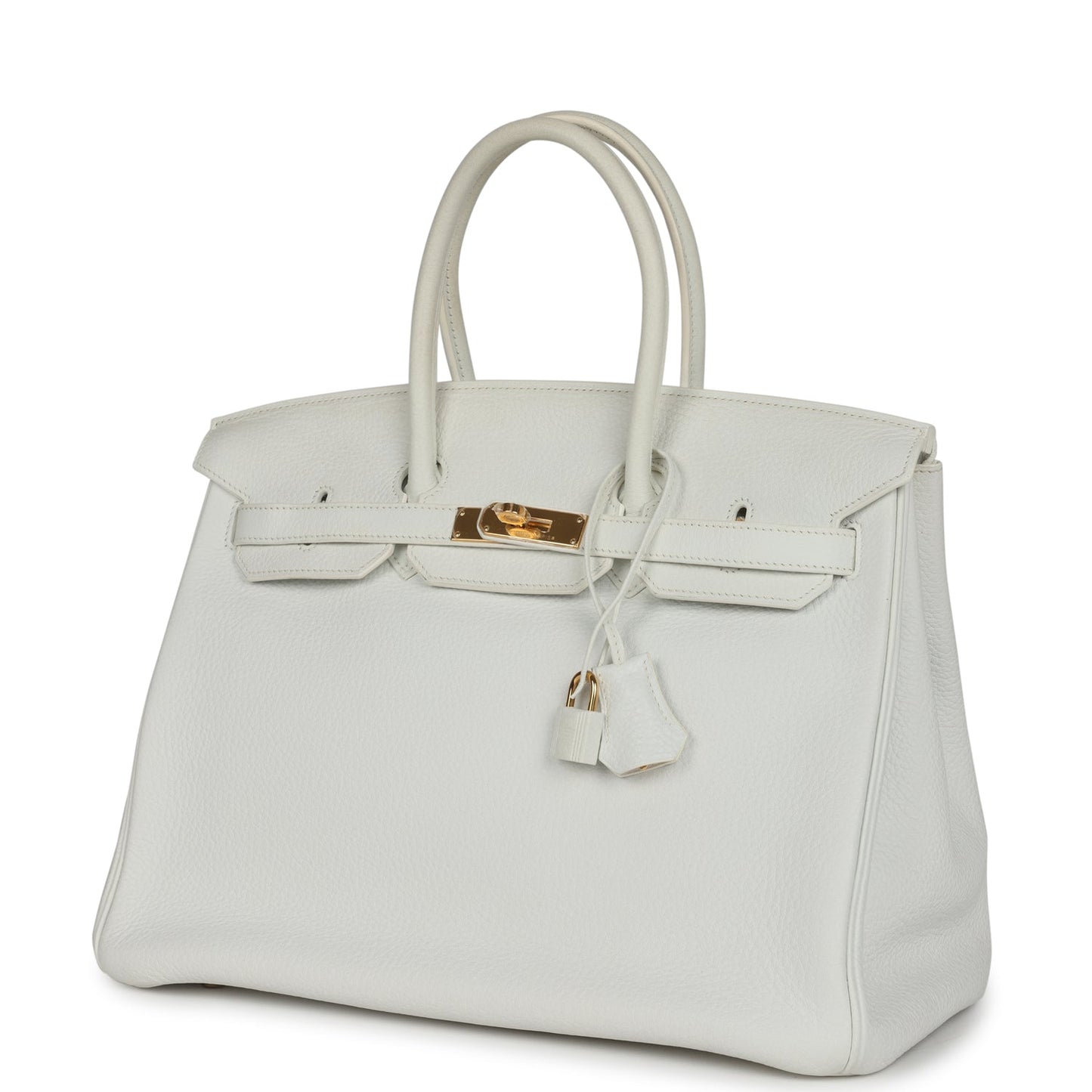 Hermes Birkin 35 White Clemence Gold Hardware