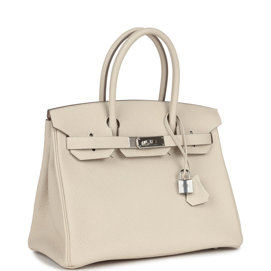 Hermes Birkin 30 Craie Togo Palladium Hardware
