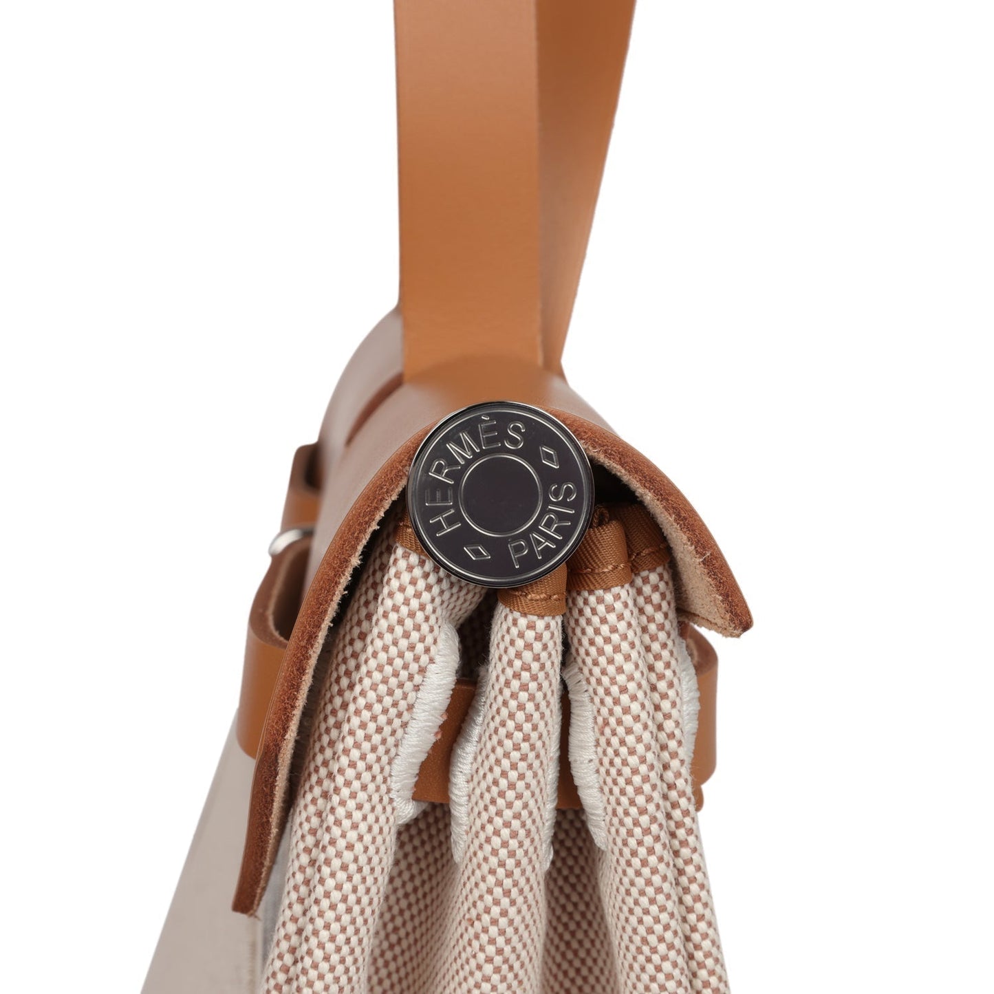 Hermes Herbag Zip PM 31 'Brides de Gala' Natural Sable Berline Hunter and Ecru Toile H Canvas Palladium Hardware