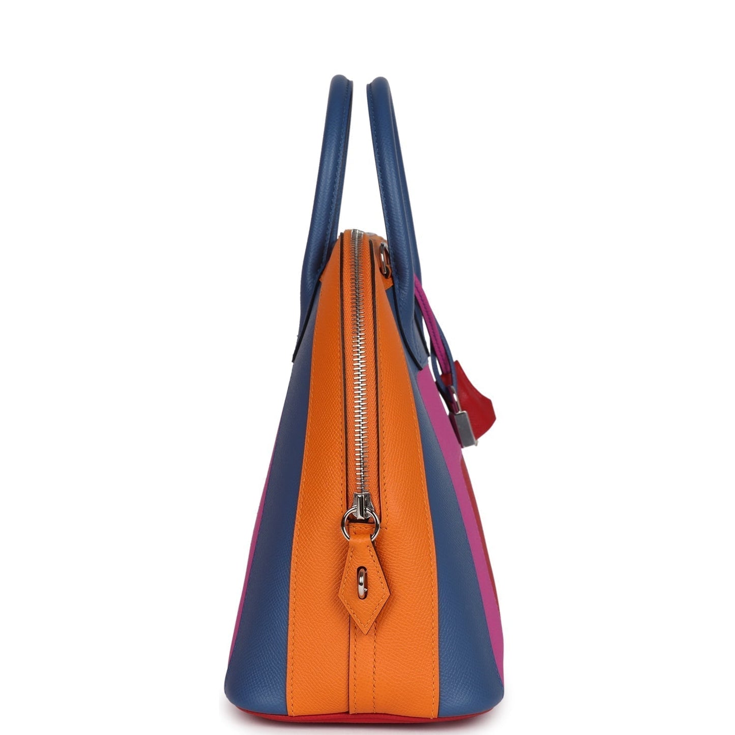 Hermes 'Sunset' Rainbow Bolide 31 Abricot, Bleu Agate, Magnolia and Rouge Casaque Epsom Palladium Hardware