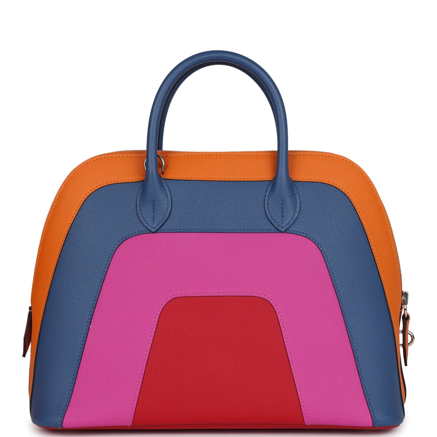 Hermes 'Sunset' Rainbow Bolide 31 Abricot, Bleu Agate, Magnolia and Rouge Casaque Epsom Palladium Hardware