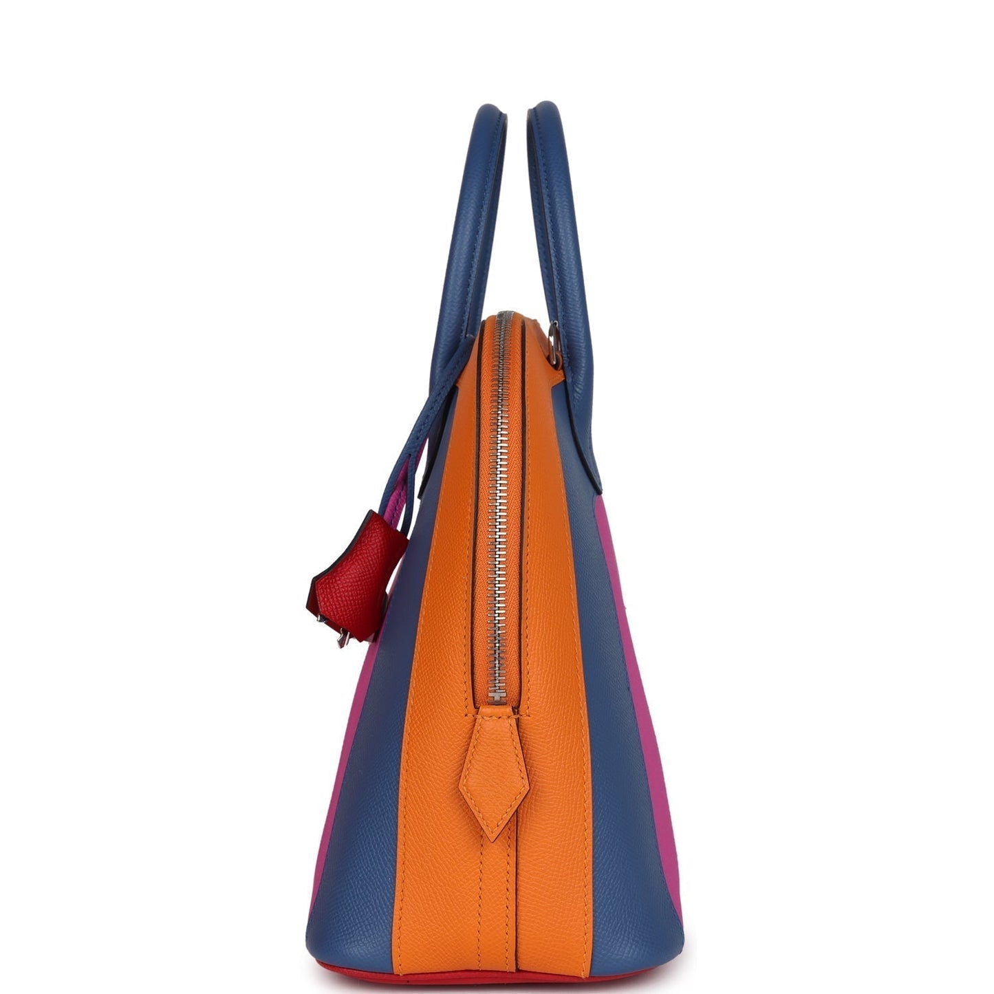 Hermes 'Sunset' Rainbow Bolide 31 Abricot, Bleu Agate, Magnolia and Rouge Casaque Epsom Palladium Hardware