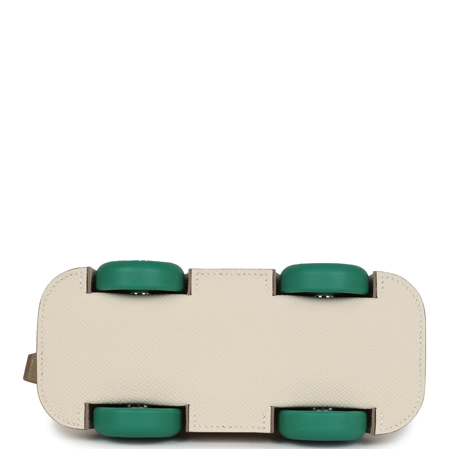 Hermes Bolide On Wheels 1923 Craie and Vert Vertigo Epsom Palladium Hardware