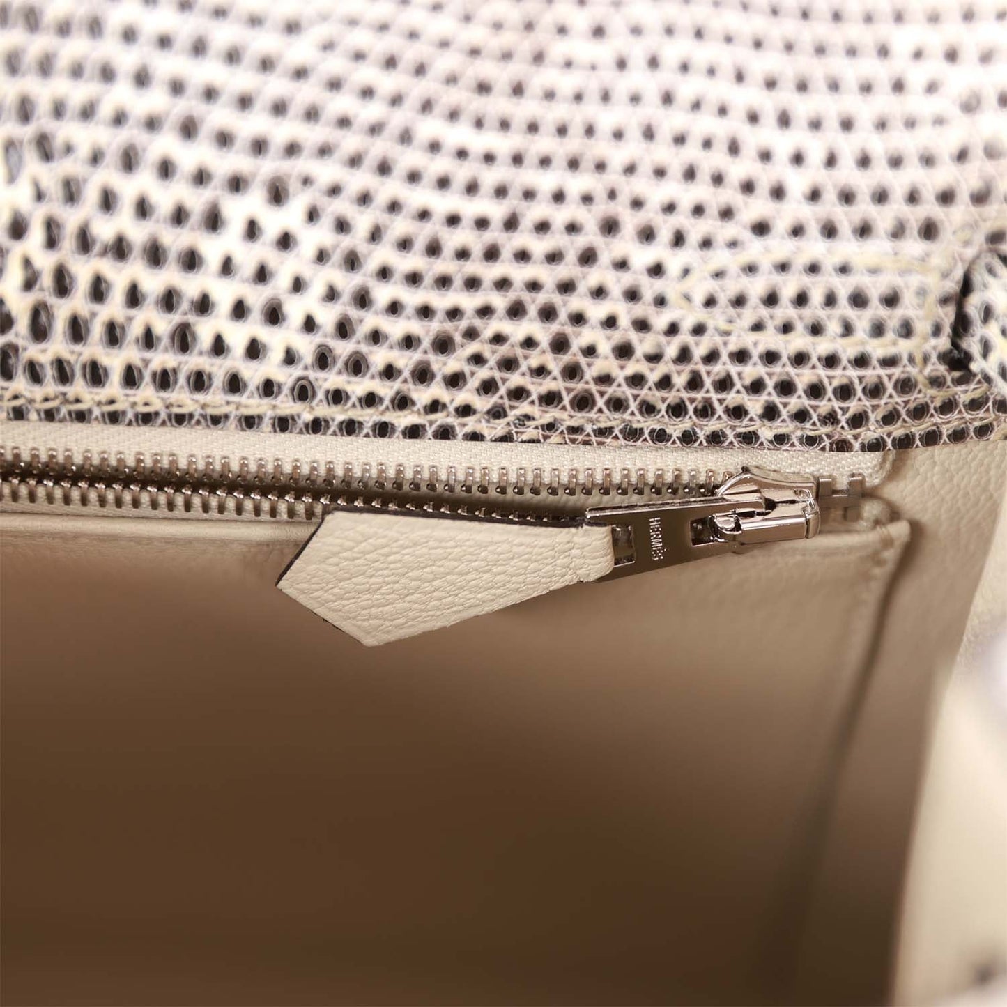 Hermes Kelly Sellier 25 Ombre Varanus Salvator Lizard Palladium Hardware