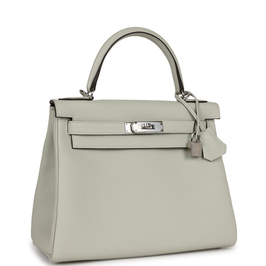 Hermes Kelly 28 Gris Neve Togo Palladium Hardware - Retourne 28