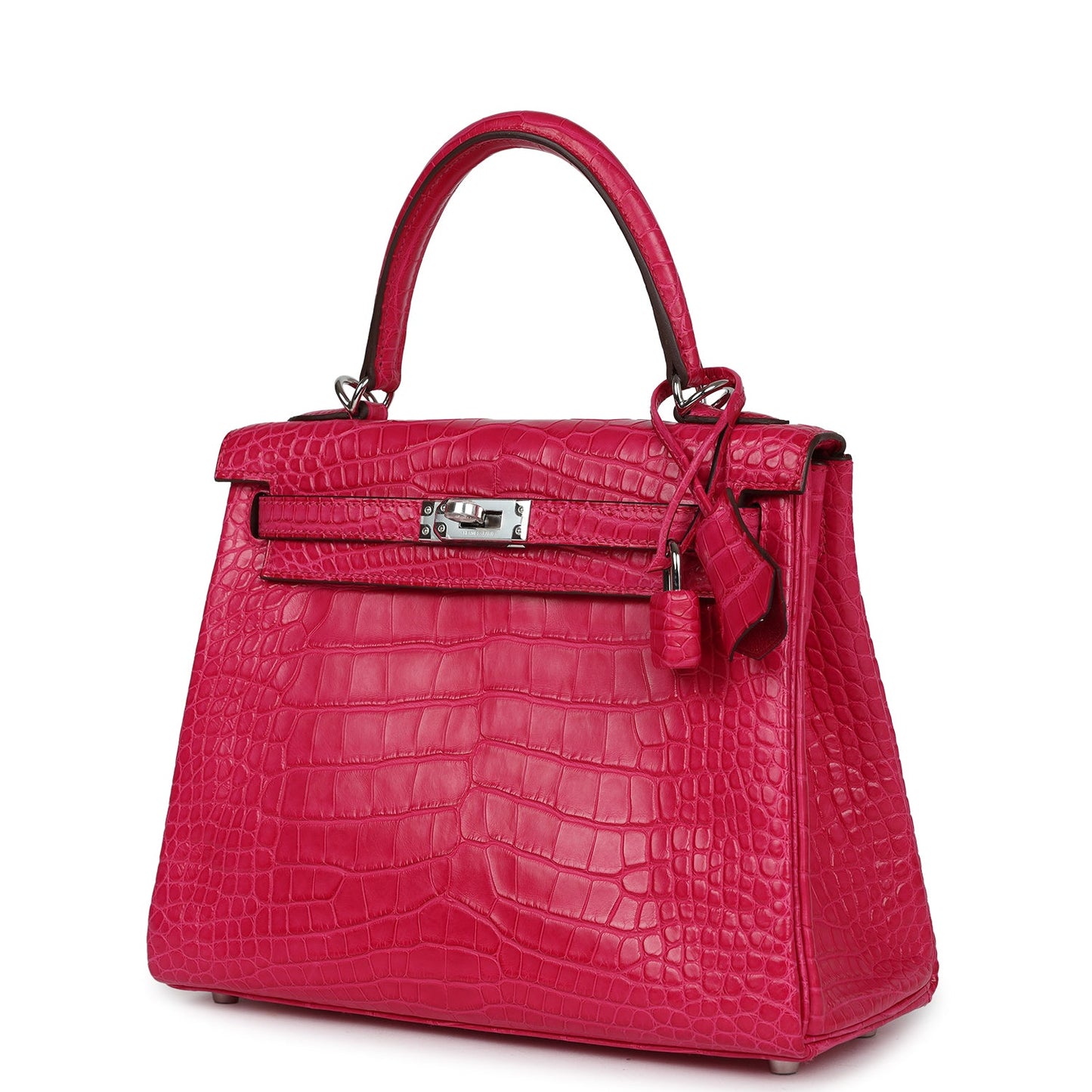 Hermes Kelly Retourne 25 Framboise Alligator Matte Palladium Hardware