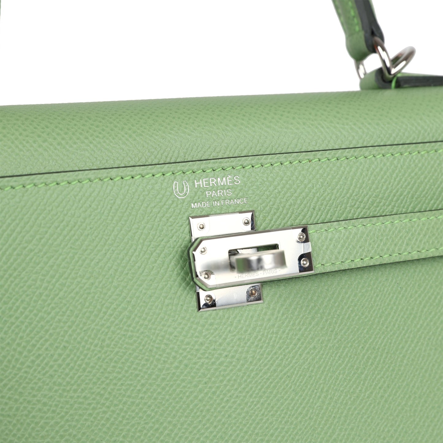 Hermes Kelly Sellier 25 Epsom HSS Vert Criquet Verso Palladium Hardware