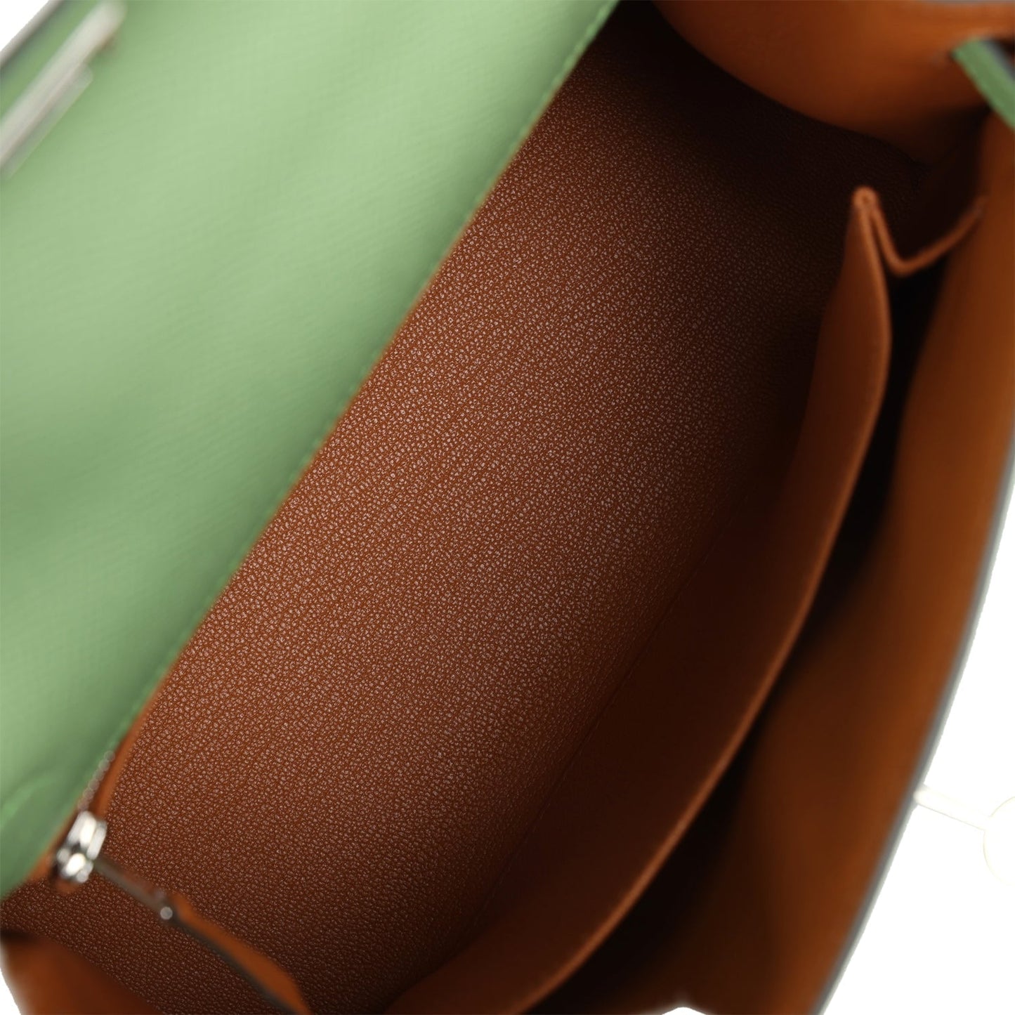 Hermes Kelly Sellier 25 Epsom HSS Vert Criquet Verso Palladium Hardware