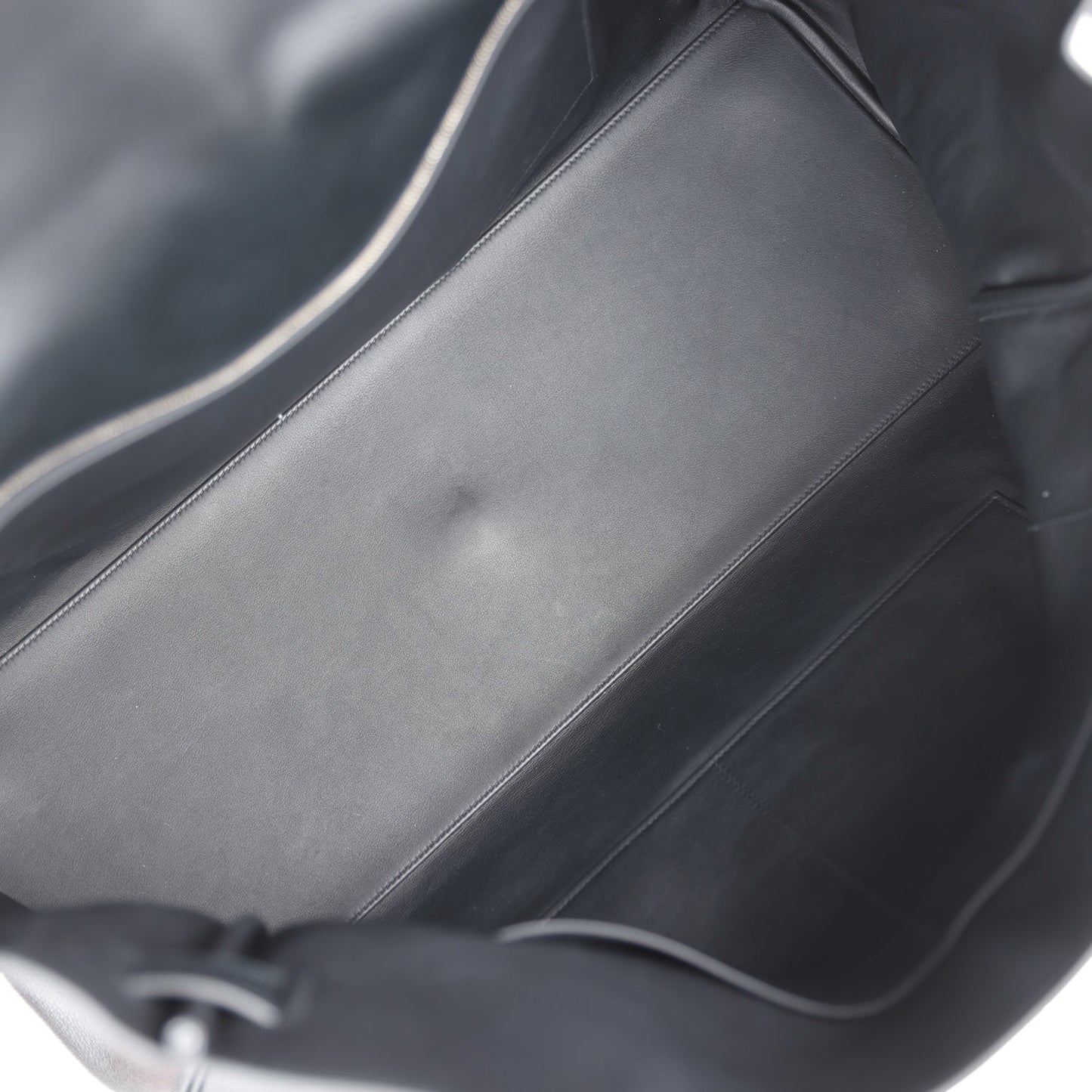 Hermes Kelly Voyage 50 Black Evercolor Palladium Hardware