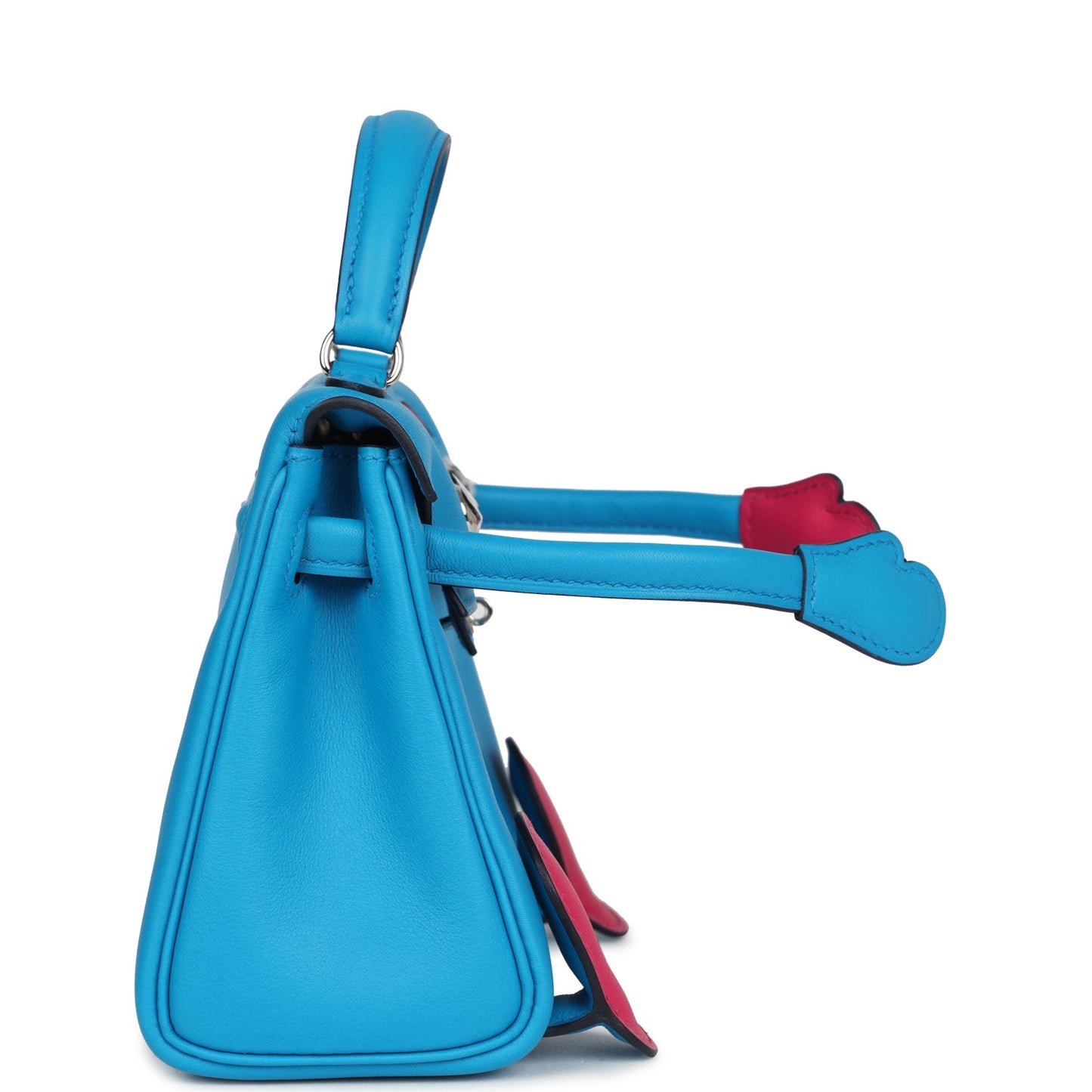 Hermes 'Quelle Idolle' Kelly Doll Bleu Frida and Rose Extreme Swift Palladium Hardware