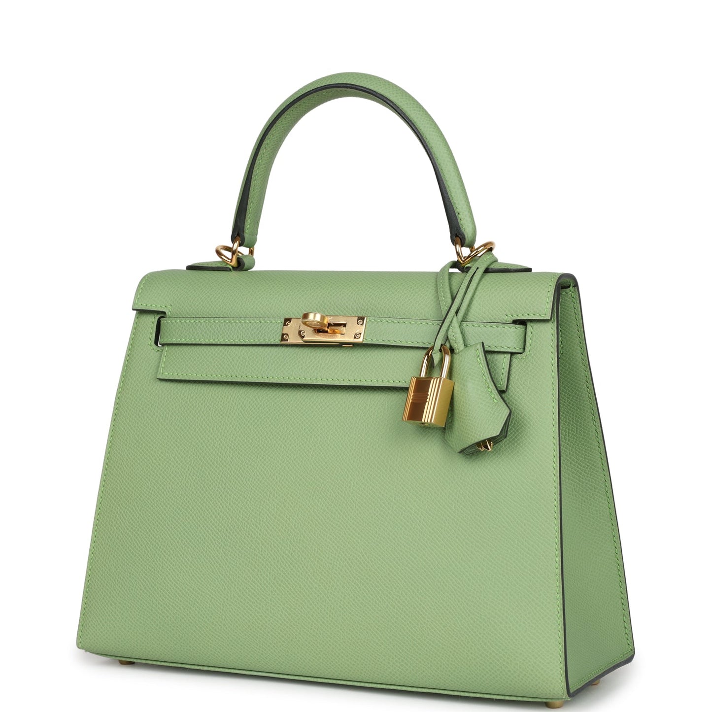 Hermes Kelly Sellier 25 Vert Criquet Epsom Gold Hardware