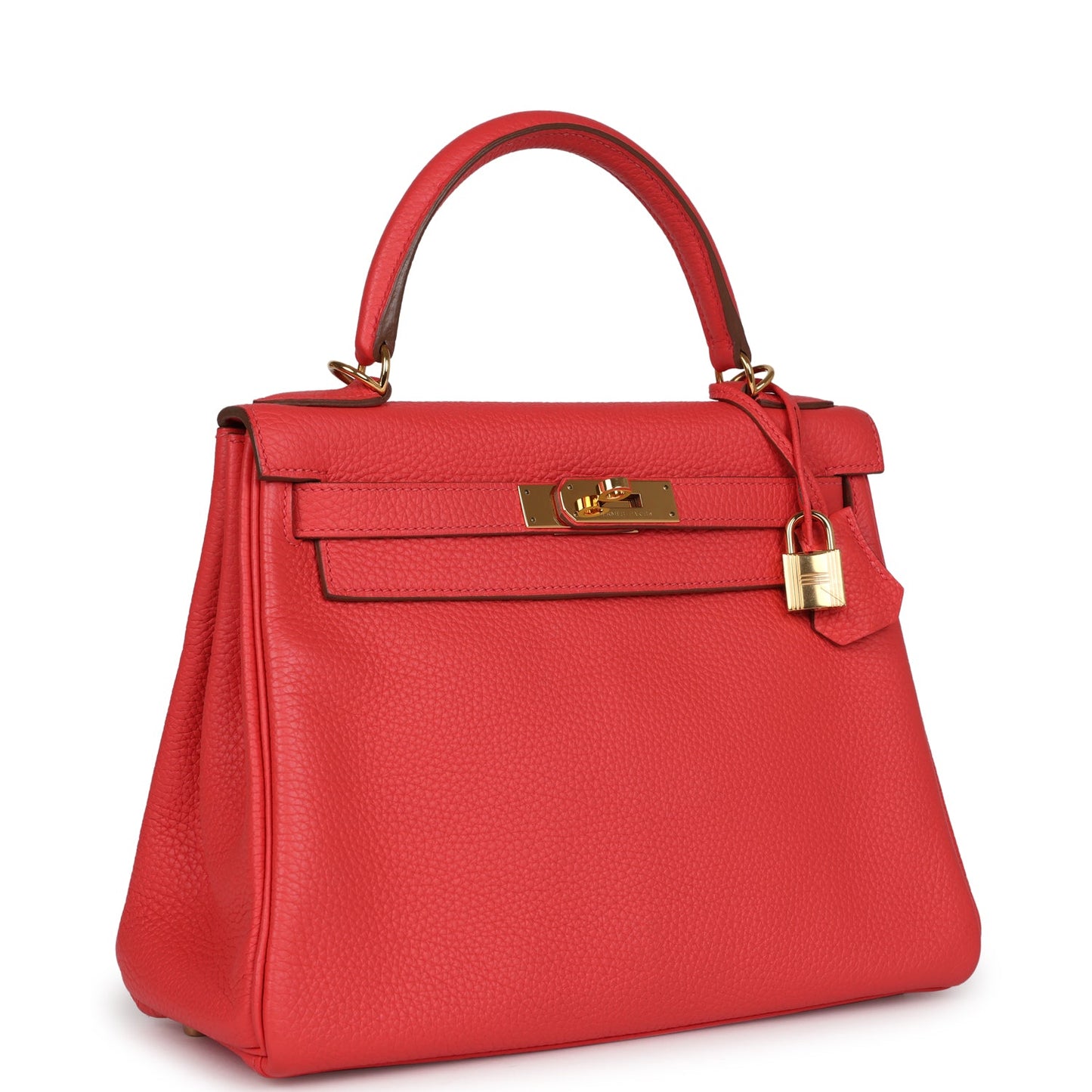 Hermes Kelly Retourne 28 Rose Shocking Chevre Gold Hardware