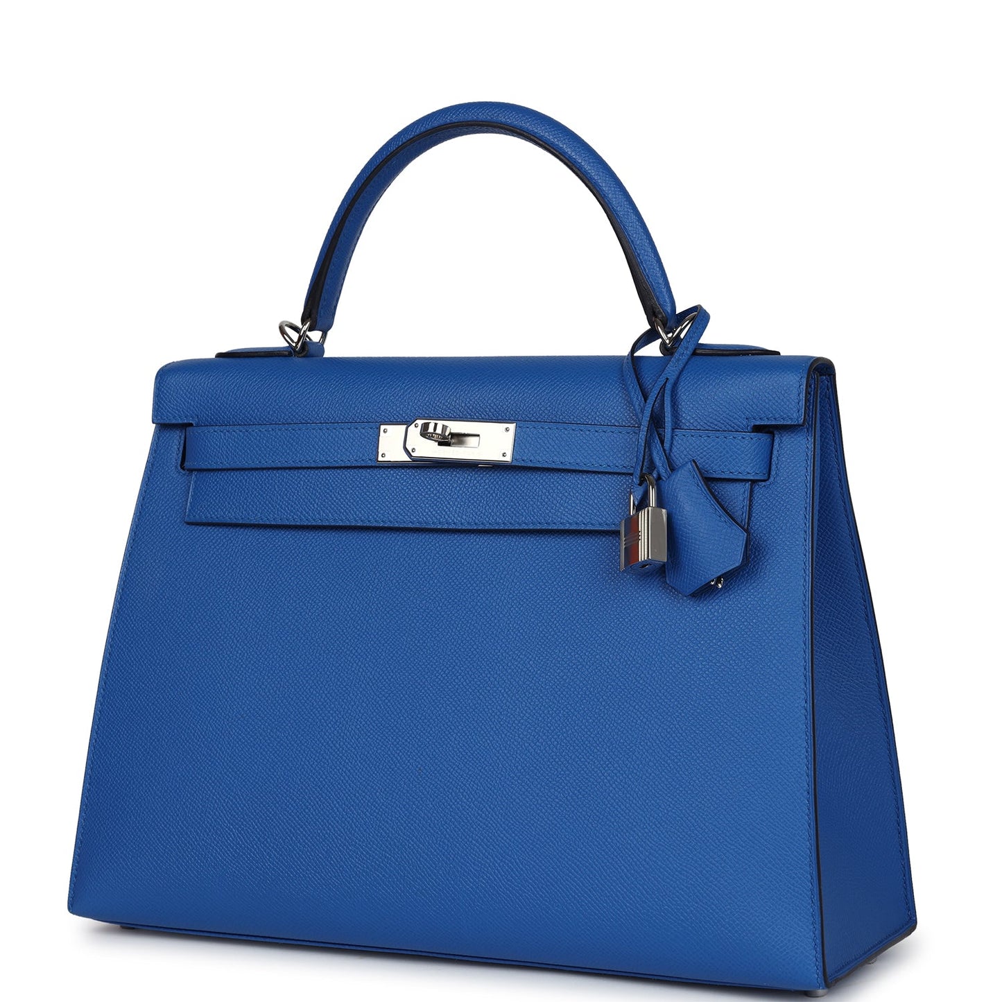 Hermes Kelly Sellier 32 Bleu France Epsom Palladium Hardware