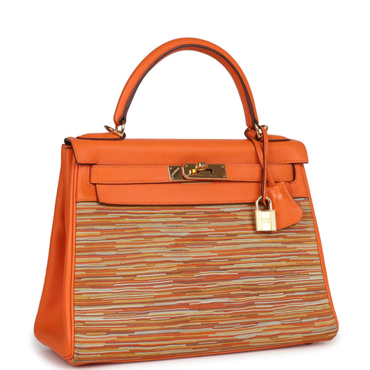 Hermes Kelly Retourne 28 Vibrato Orange Evercalf Gold Hardware