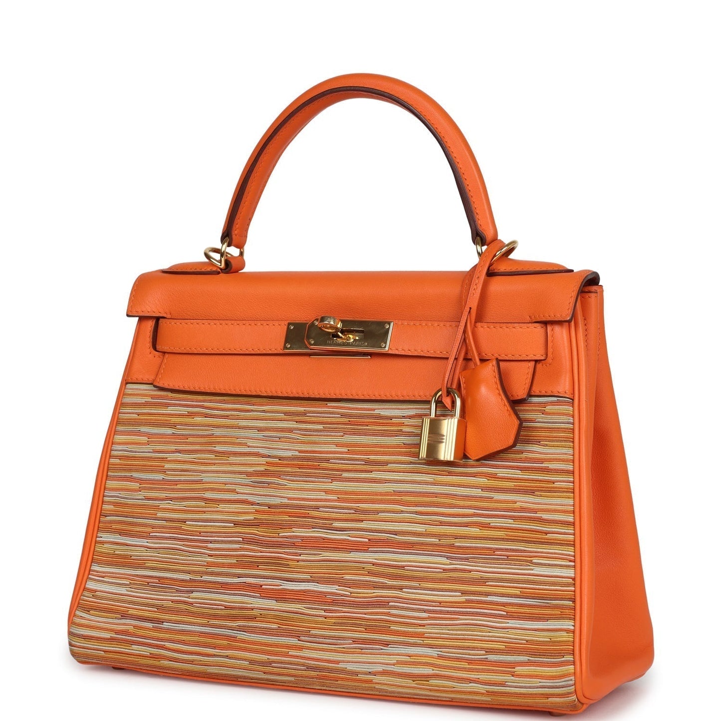 Hermes Kelly Retourne 28 Vibrato Orange Evercalf Gold Hardware