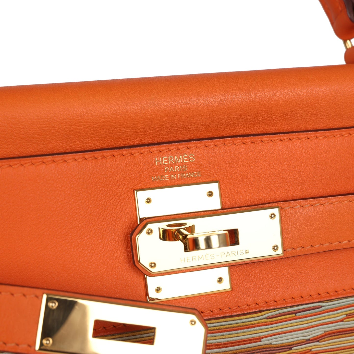 Hermes Kelly Retourne 28 Vibrato Orange Evercalf Gold Hardware