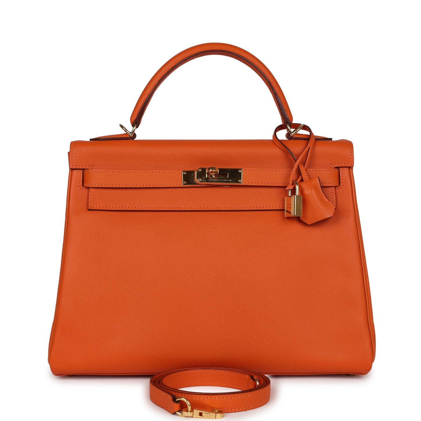 Hermes Kelly Retourne 32 Orange H Epsom Gold Hardware