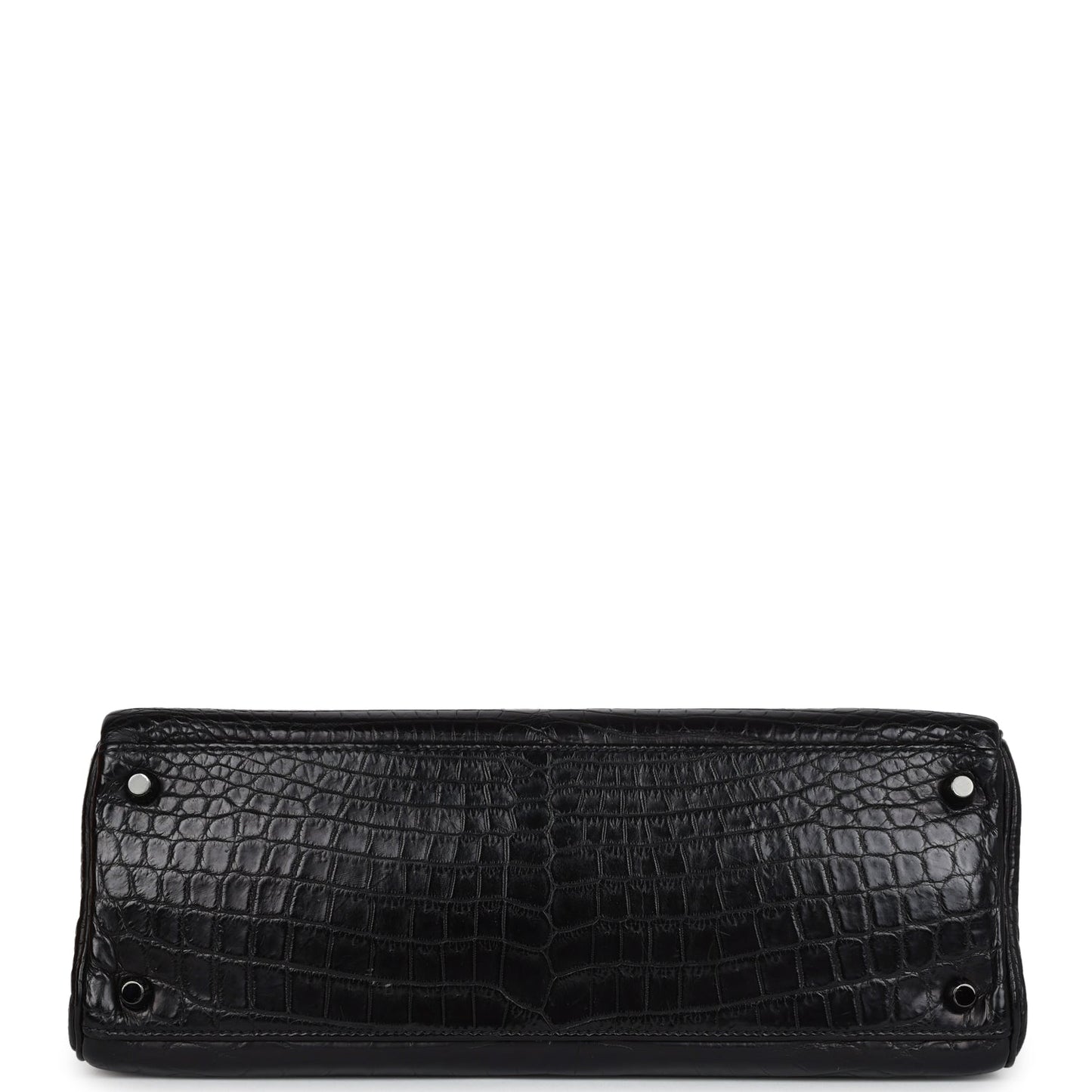 Hermes Kelly Retourne 32 SO Black Matte Niloticus Crocodile Black Hardware
