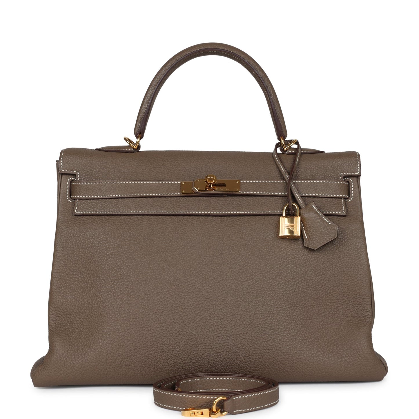 Hermes Kelly Retourne 35 Etoupe Togo Gold Hardware