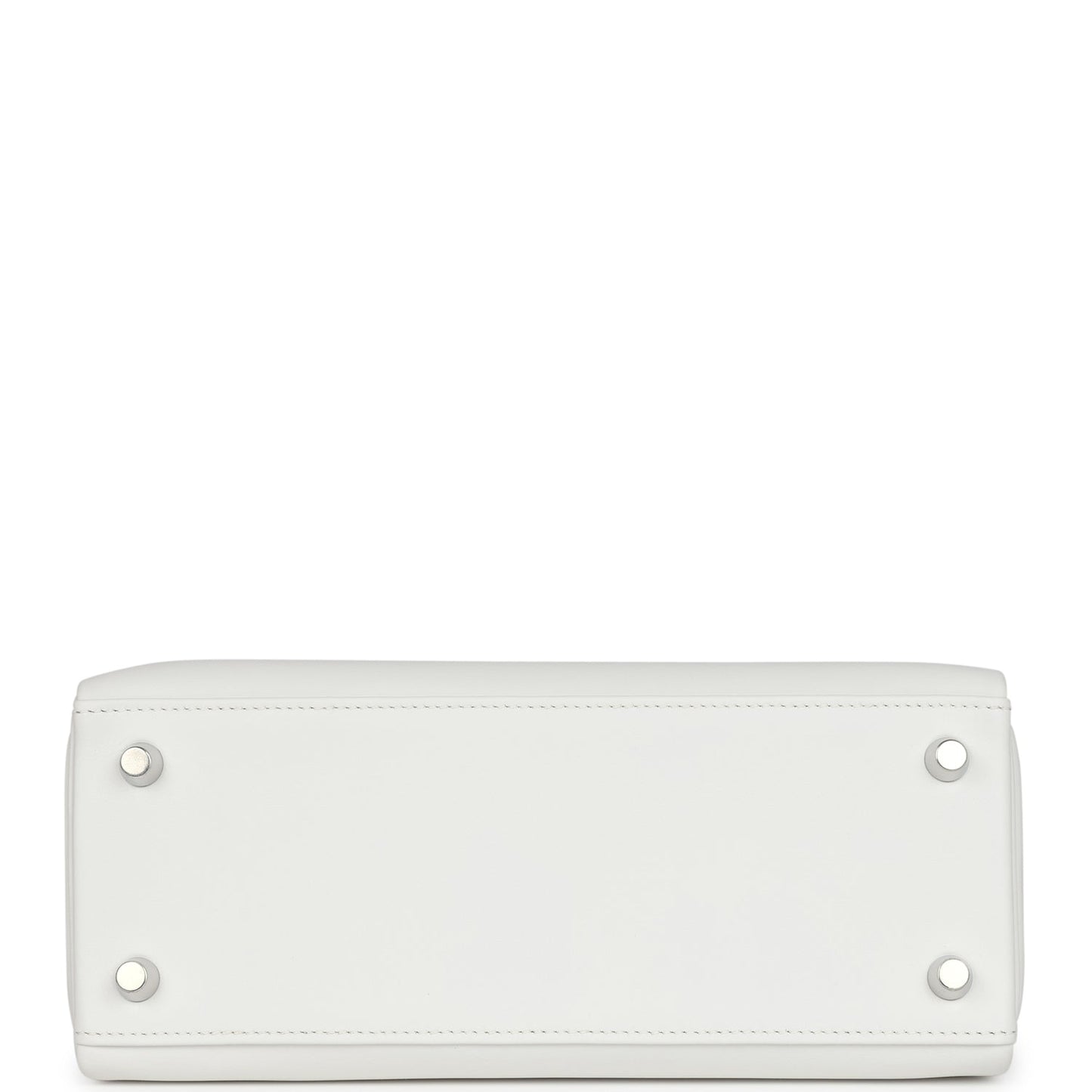 Hermes Kelly Retourne 25 New White Swift Palladium Hardware