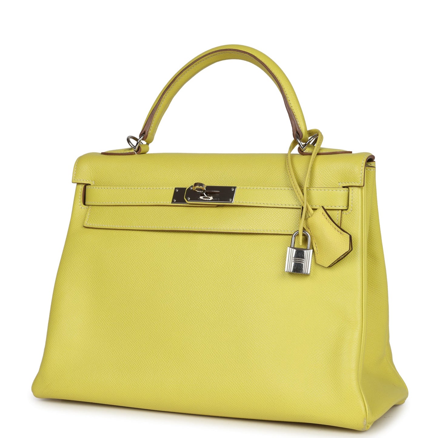 Hermes Kelly Retourne 32 Lime Candy Epsom Palladium Hardware