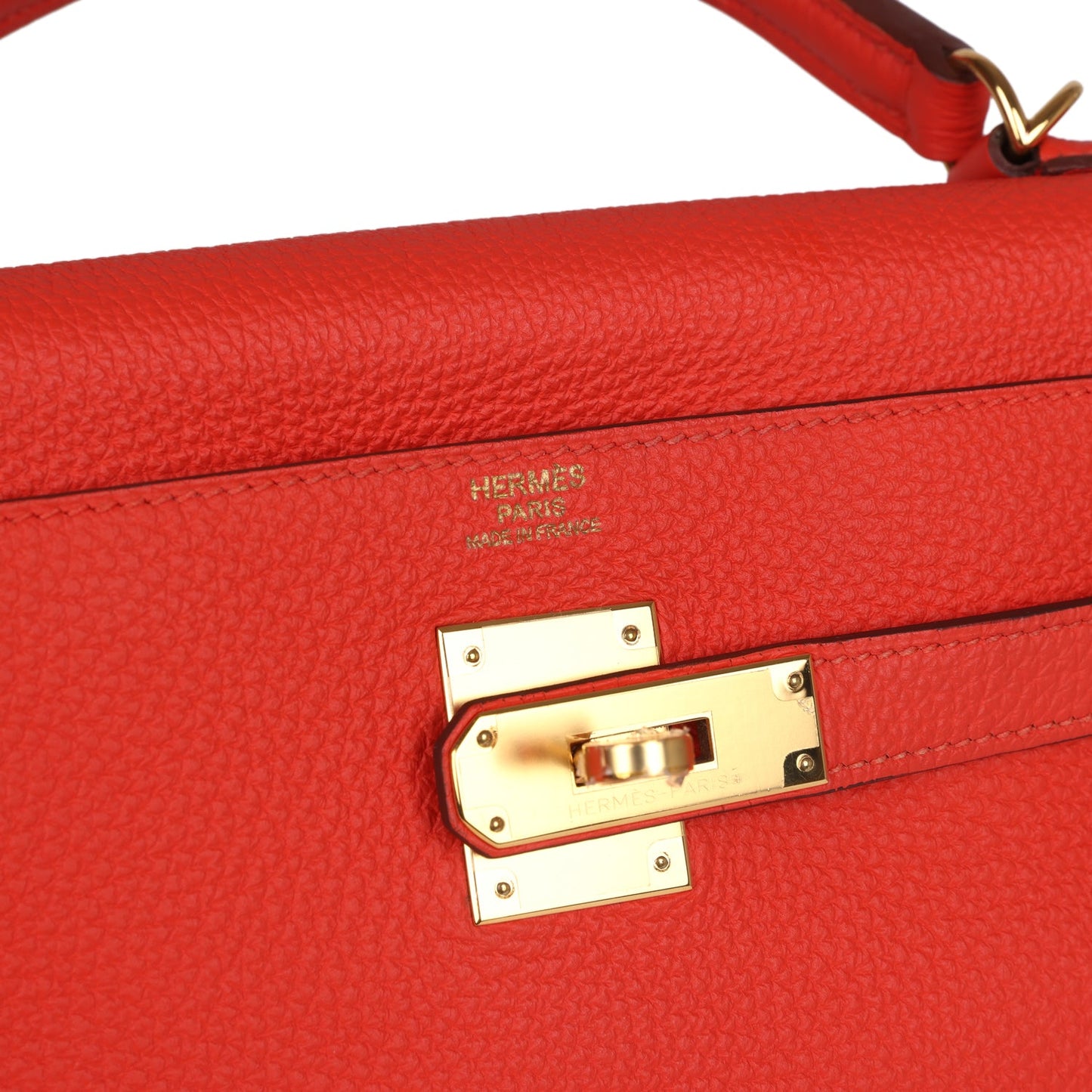 Hermes Kelly Retourne 32 Capucine Togo Gold Hardware