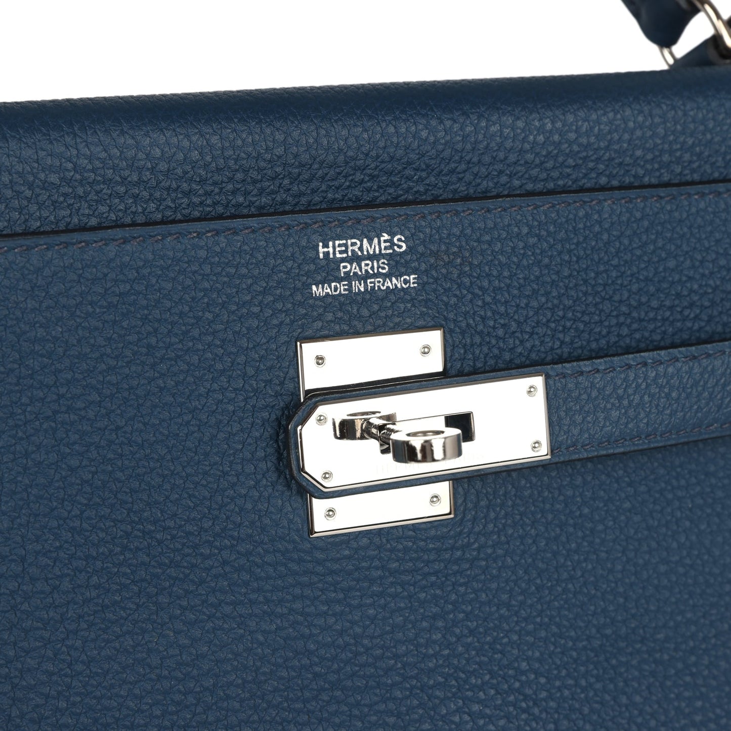 Hermes Kelly Retourne 35 Bleu De Prusse Togo Palladium Hardware