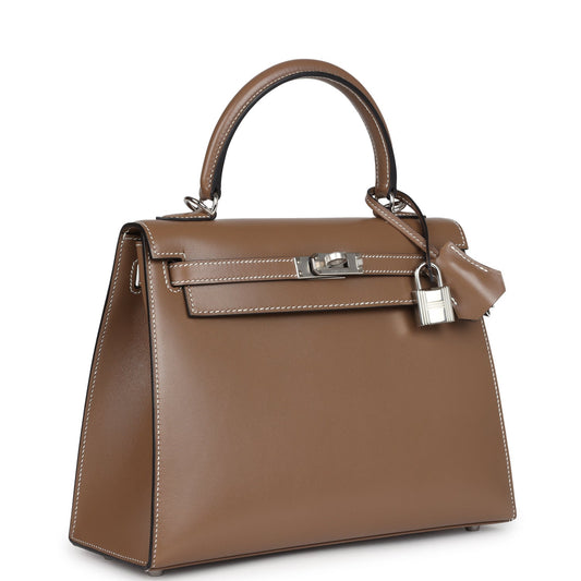 Hermes Kelly Sellier 25 Etoupe Tadelakt Palladium Hardware