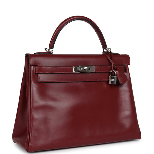 Hermes Kelly Retourne 32 Rouge H Box Palladium Hardware