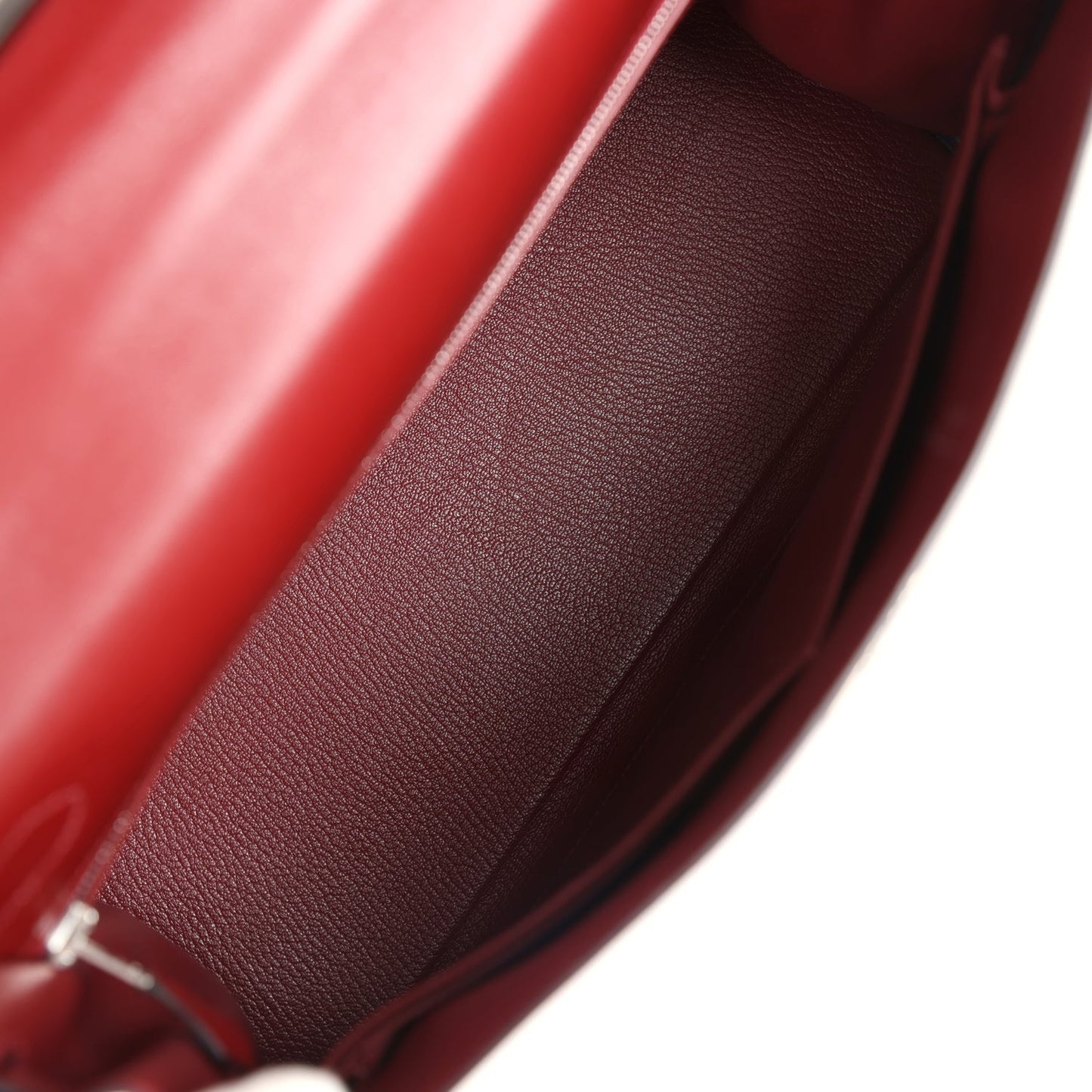 Hermes Kelly Retourne 32 Rouge H Box Palladium Hardware