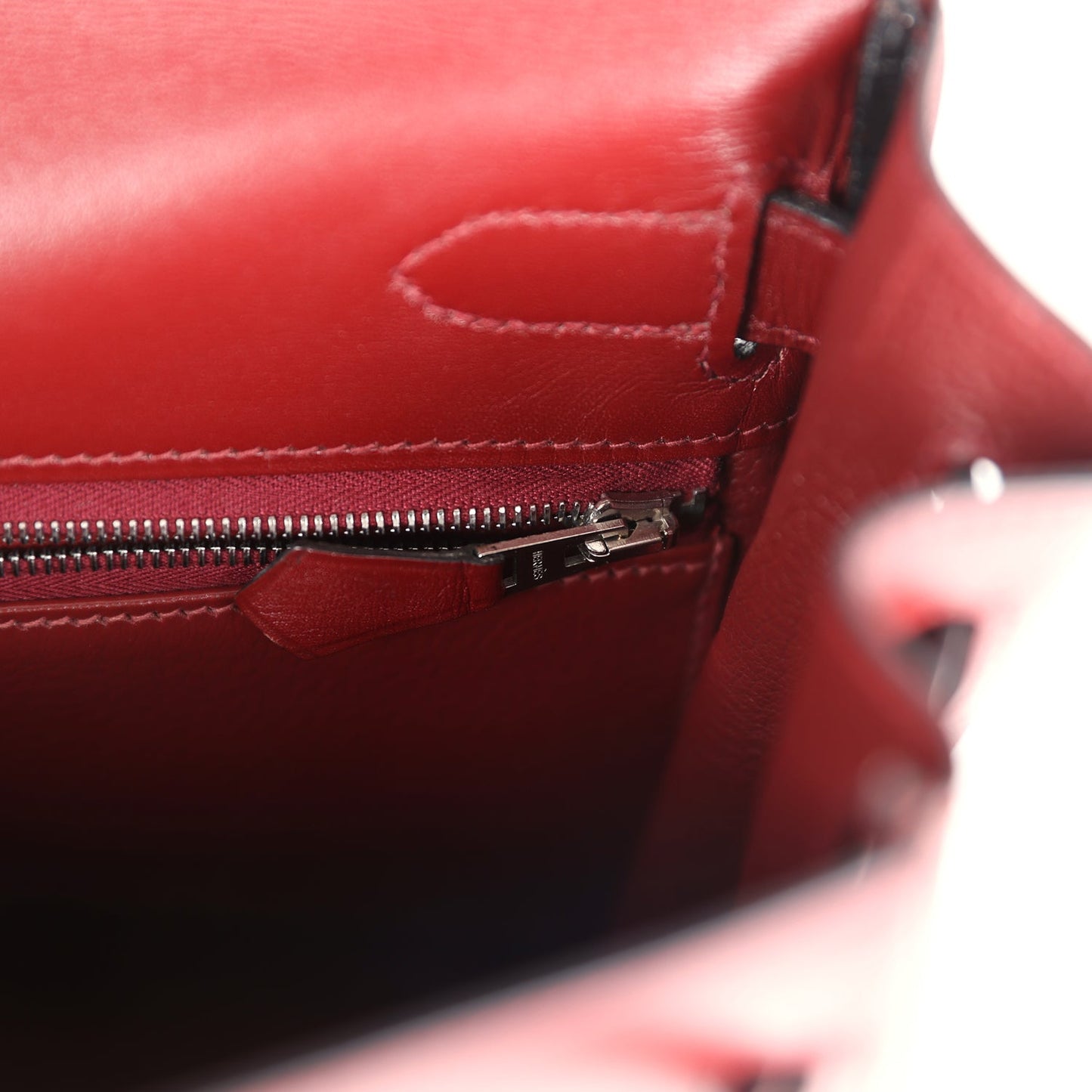 Hermes Kelly Retourne 32 Rouge H Box Palladium Hardware