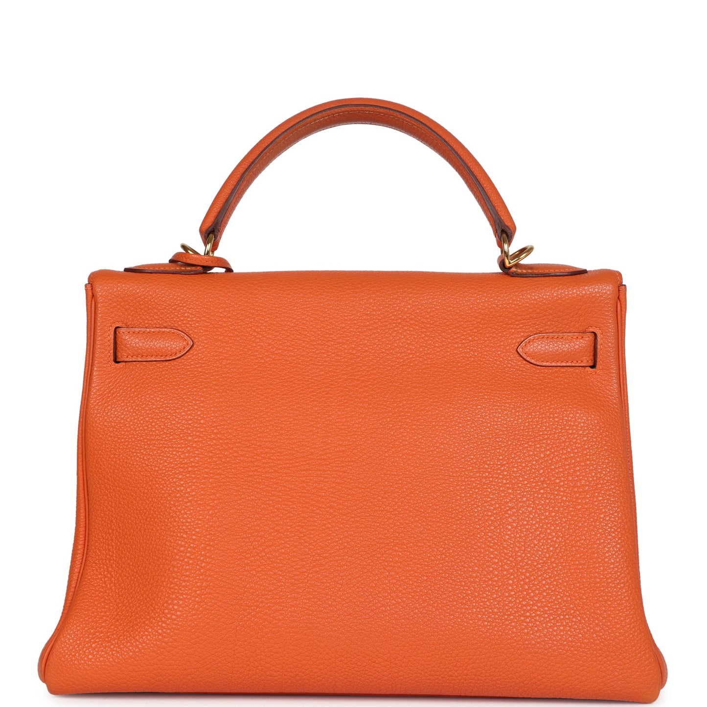 Vintage Hermes Kelly Retourne 32 Orange Togo Gold Hardware