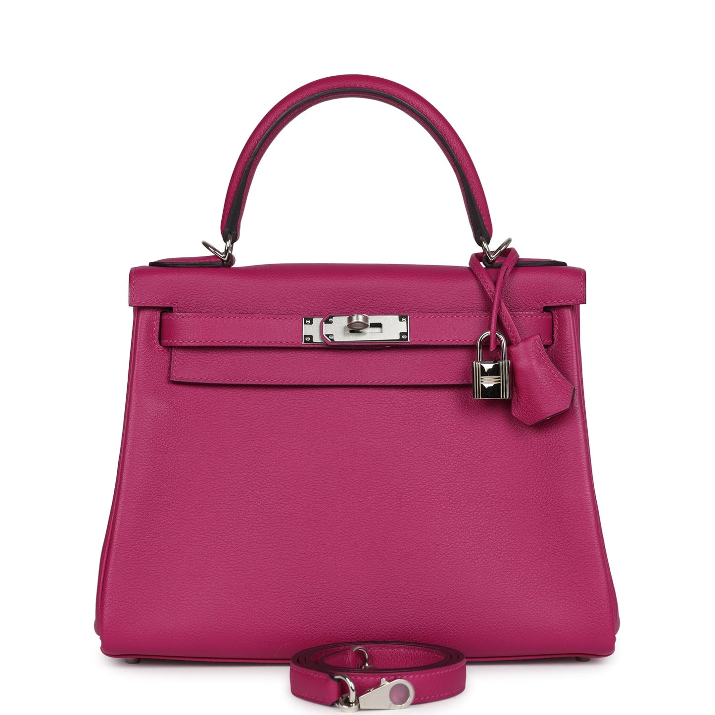 Hermes Kelly Retourne 28 Rose Poupre Evercolor Palladium Hardware