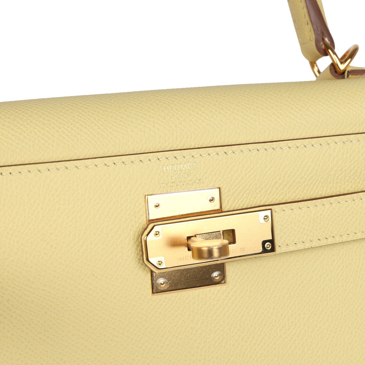 Hermes Kelly Sellier 28 Jaune Poussin Epsom Gold Hardware