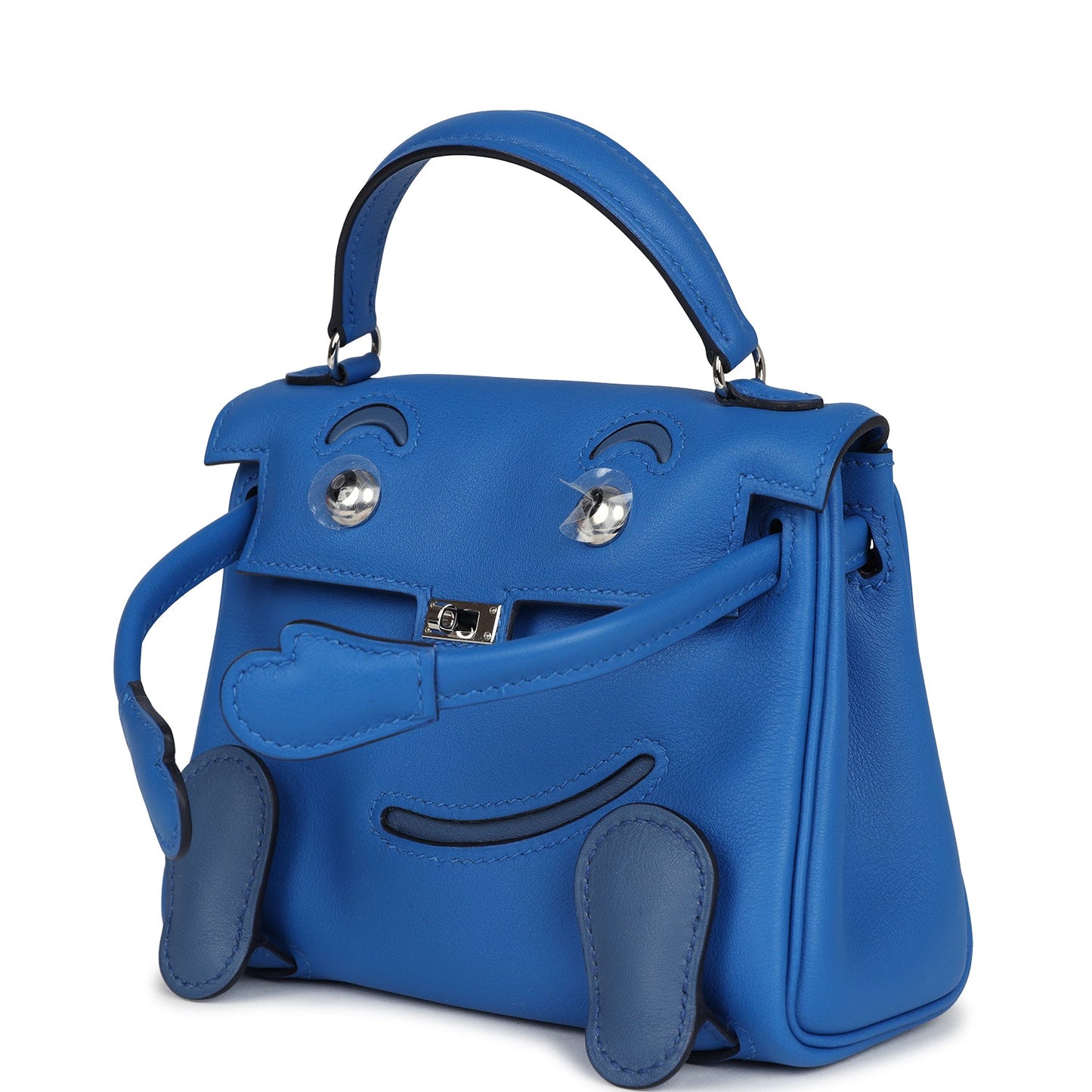 Hermes 'Quelle Idolle' Kelly Doll Bleu Zellige and Bleu Agate Swift Palladium Hardware